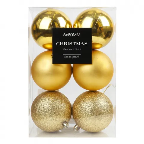 Набір кулі різдв. 6 шт 80мм AVS100800 И615 (КІН)