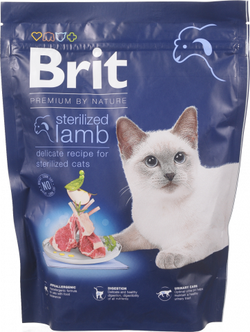 Корм д/котів стериліз. Brit Premium by Nature 300 г з ягням