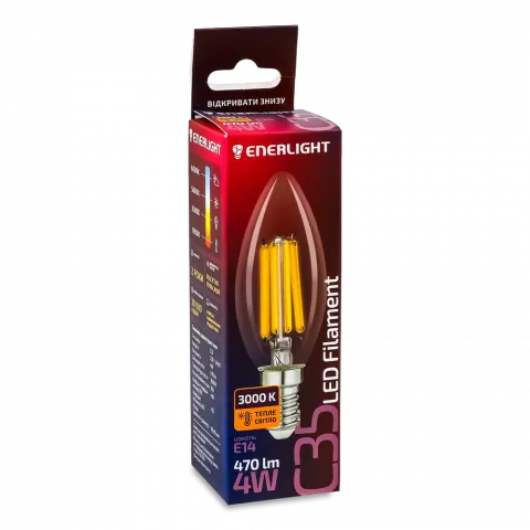 Лампа LED Enerlight Filament С35 4Вт Е14
