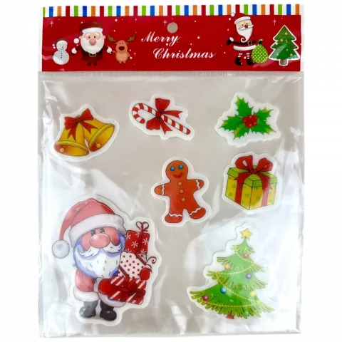 Наліпки новорічні силіконові 20х20 см B-04B 9245 И822