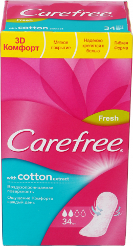 Прокладки щоден. Carefree 34 шт. Cotton Fresh