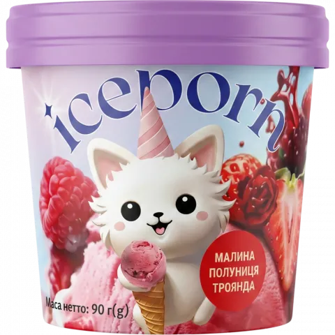 Морозиво Iceborn 90 г сорбет Малина-полуниця-троянда