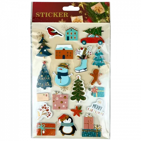 Наліпки новорічні 4 дизайна 1425 см арт. P162 5985 И899