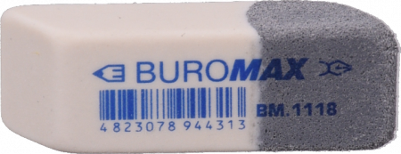 Гумка Buromax з абразивною частиною 41x14x8 мм біла BM.1118