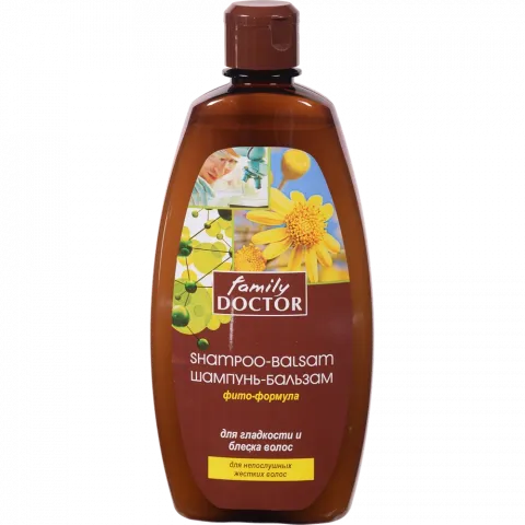 Шампунь-бальзам Family Doctor 500 мл Фіто-формула д/гладкості і блиску волосся