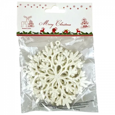 Підвіска ялинкова Сніжинка 2 шт, 9 см біла арт. HR24-655 9245 И354
