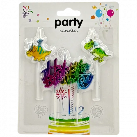 Набір свічок д/т Hap birth та 2 дино CZ080337-01 6909 И349
