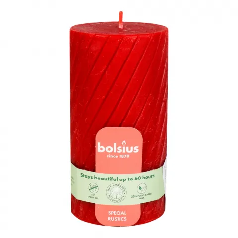 Свіча Bolsius 130/68 рустік черв. 60 год. 103638050341