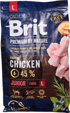 Корм Brit Premium 3 кг сух. дцуценят та молод. собак вел. порід з куркою 170823