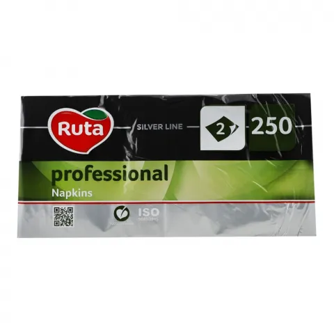 Серветки в кор. Рута 250 шт. Professional чорні 2 шар.