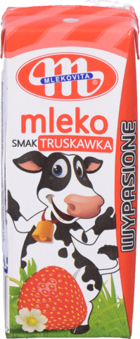 Молоко Mlekovita 200 мл з полуничним смаком (Польща)