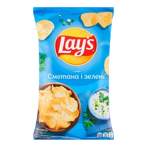 Чипси Lays 30 г Сметана зелень