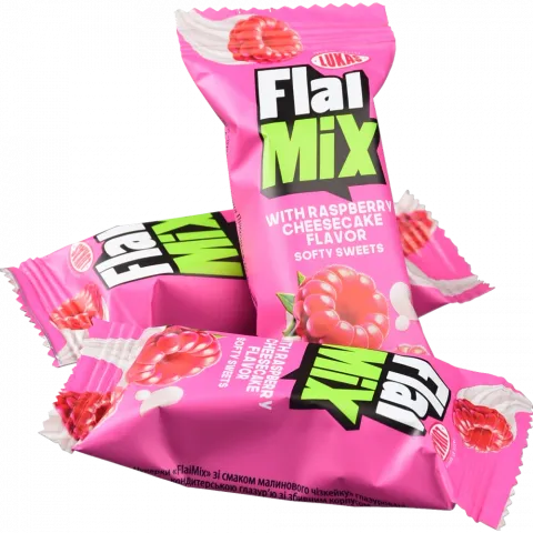 Цукерки Лукас FlaiMix зі смаком малинового чізкейку ваг.