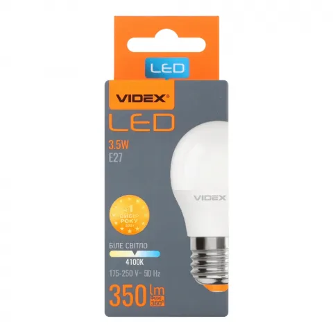 Лампа LED Videx E куля біла 3,5 Вт Е27