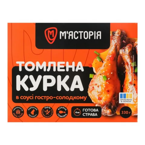 Н/ф М`ясторія Гомілка курки  томлена в гострому соусі охол. в/п 330 г