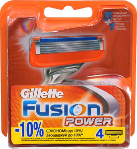 Картридж д/гоління Gillette 4 шт. Fusion Power