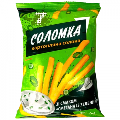 Соломка картопляна 7` 70 г зі смаком Сметана із зеленню`