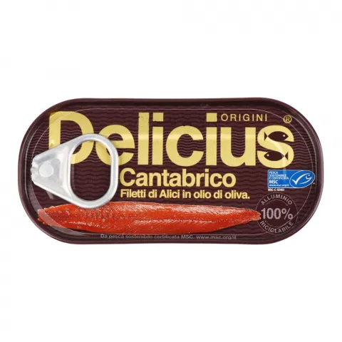 Конс Анчоуси Delicius 28 г Кантарибські в оливковій олії