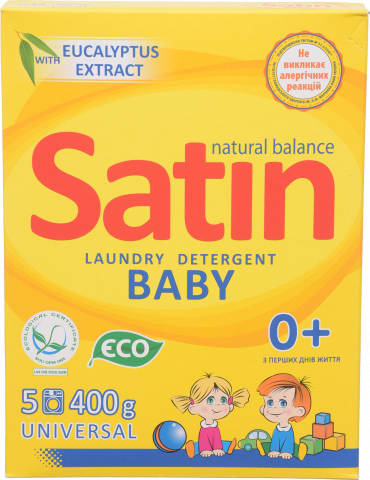 Порошок Satin Natural Balance 400 г д/дитячого однягу