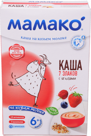 Каша Мамако 200 г 7 злаків та ягоди на козиному молоці