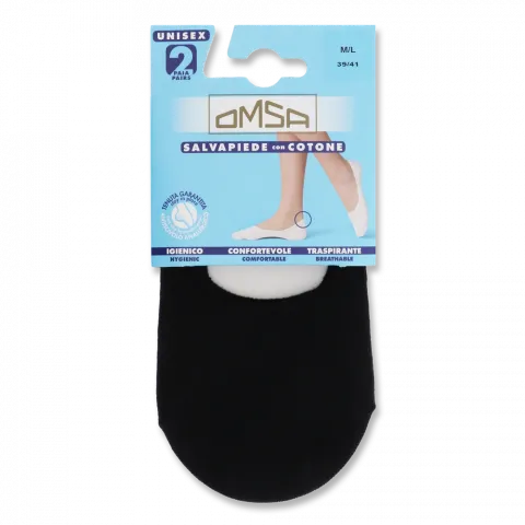Підслідники жін. Omsa Salvapiede Cotone 2 пари р. 39-41 Nero