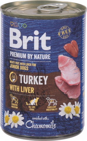 Корм д/собак Brit Premium by Nature 400 г з/б з індичкою та індюшиной печінкою
