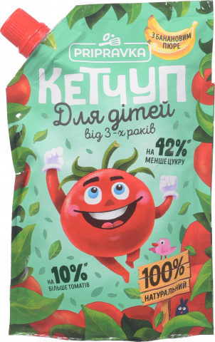 Кетчуп Pripravka 200 г д/пак. д/дітей з банановим пюре