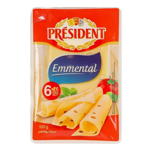 Сир Президент 100 г Емменталь 45 наріз.