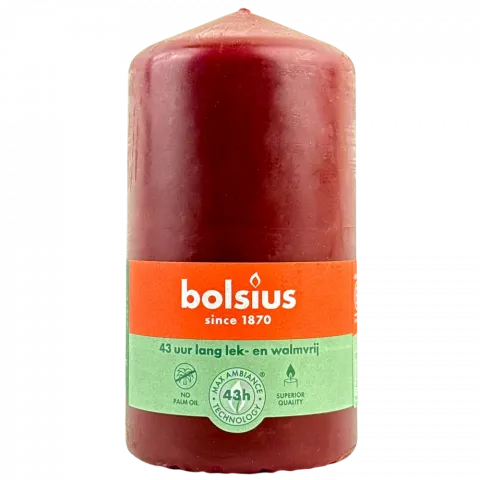 Свіча Bolsius 130/58 черв. вельвет 43 год. 103615300347