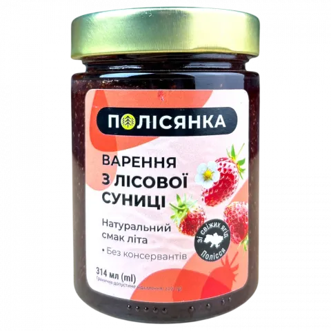 Варення Полісянка 314 мл з лісової суниці