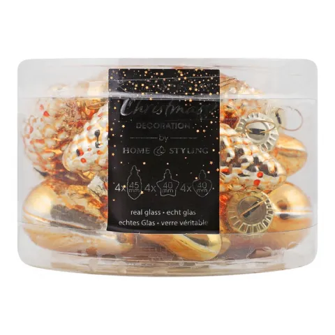 Набір прикрас зол. 8штХ4см, 4штХ4.5см ARB101000 И352 (КІН)