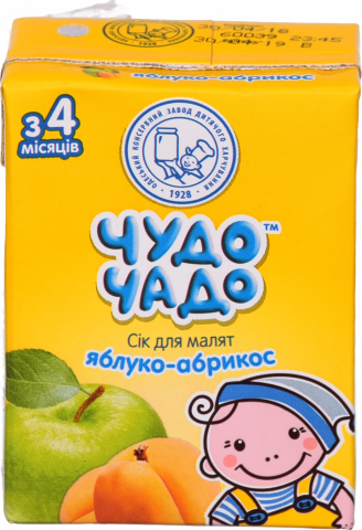 Сік Чудо-Чадо 200 мл яблучно-абрикосовий з м`якоттю