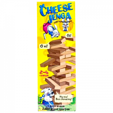Гра настільна Strateg Cheese Jenga 48 брусків укр. 30718