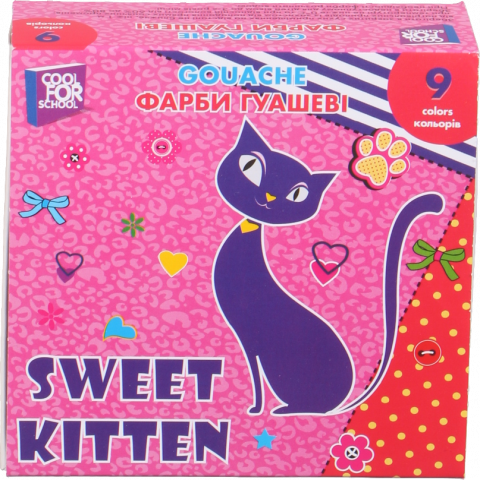 Фарба гуашева Cool for School Sweet Kitten 9 кол. по 10 мл CF60145