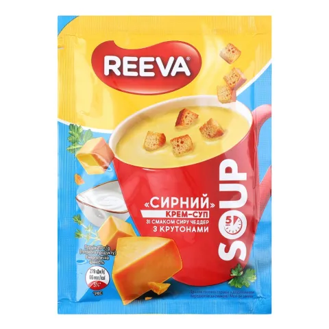 Крем-суп Reeva 17 г зі смаком сиру Чеддер та крутонами