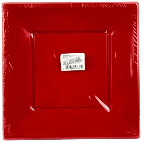 Тарілки квадратні пластик 23см 10шт. Червоний арт. 34901A-9 И