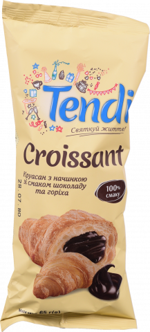 Круасани Tendi 65 г з шоколадно-горіховою начинкою