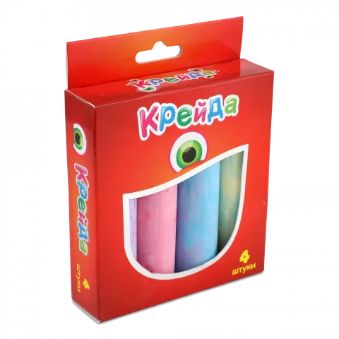 Набір Крейди Strateg Велика Кругла 4 шт. різнокольорова 50101