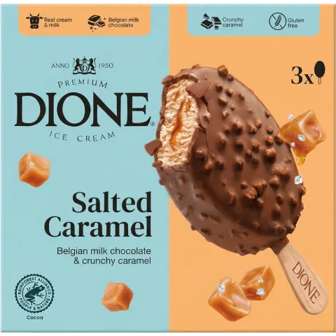 Морозиво DIONE 4х90мл сол. карам., бельг шок И924(Литва)