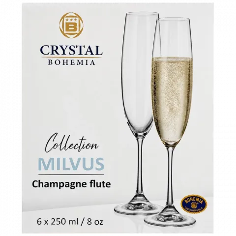 Набір Келихів д/шамп. Bohemia Milvus 250мл 6шт.