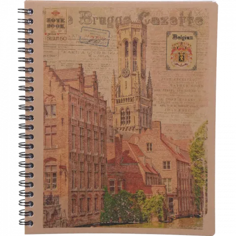 Блокнот Buromax Kraft А5 80 арк. на пруж. клітинка