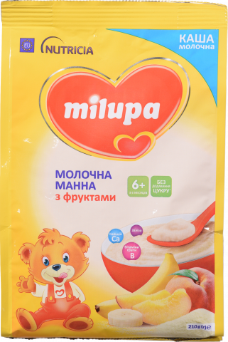 Каша Milupa 210 г манна з фруктами 6+ міс.