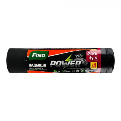 Пакет д/сміття FINO 240 л 6 шт Надміцні будівельні 6311