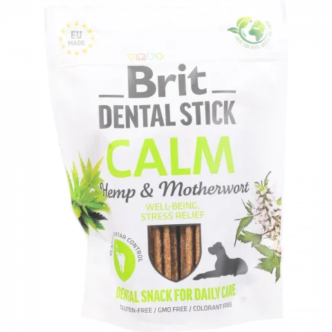 Ласощі д/собак Brit Dental Stick 251 г Calm заспокійливі з коноплею та пустирником