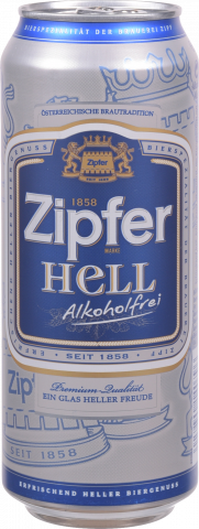 Пиво Zipfer Hell 0,5 л з/б б/алк.
