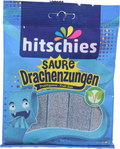 Жувальні цукерки Hitschies 125 г Saure Drachenzungen Blau