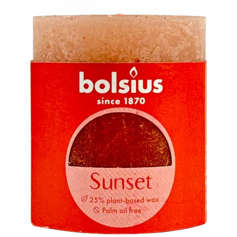 Свіча Bolsius 80/68 містичний рожевий + бурштин, 35 год., арт. 103668637104