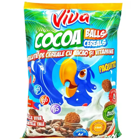 Кульки VIVA(кукурудза, рис, пшениця)з какао 250г И275