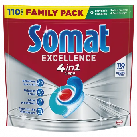Капсули д/посудом. машин Somat Excellence 4в1 110 шт.