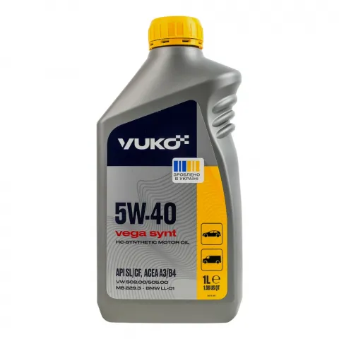 Олива моторна Yuko Vega Synt 5W-40 API SL/CF 1л